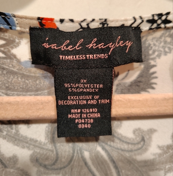 Isabel & Hayley Women's Slinky Long Sleeve Babydoll Style Top Sz 3X Boho Y2K - Picture 2 of 6